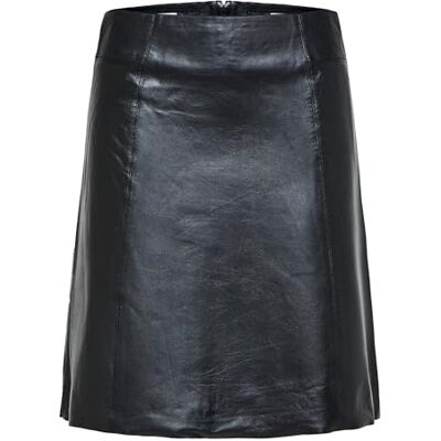 16084995 SELECTED FEMME Damska spódnica skórzana Slfnew Ibi Mw Leather Skirt B Noos, czarny, 42 16084995 SELECTED FEMME Damska spódnica skórzana Slfnew Ibi Mw Leather Skirt B Noos, czarny, 42
