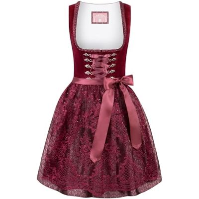 371590 Wiesnwuid Loredana damski strój ludowy Mini Dirndl, czerwony, 40 371590 Wiesnwuid Loredana damski strój ludowy Mini Dirndl, czerwony, 40