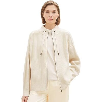 1038701 TOM TAILOR Damski kardigan z dzianiny, 10354 Soft Beige Solid, L 1038701 TOM TAILOR Damski kardigan z dzianiny, 10354 Soft Beige Solid, L
