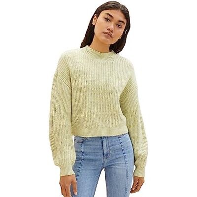 1038128 TOM TAILOR Denim Boxy Relaxed sweter damski ze stójką, 32256-Dusty Pear Green, XXL 1038128 TOM TAILOR Denim Boxy Relaxed sweter damski ze stójką, 32256-Dusty Pear Green, XXL