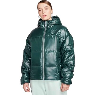 FB8769-328 Nike Women's Kurtka W Nsw Pe Shine Bufor, Deep Jungle/Deep Jungle, , XS FB8769-328 Nike Women's Kurtka W Nsw Pe Shine Bufor, Deep Jungle/Deep Jungle, , XS