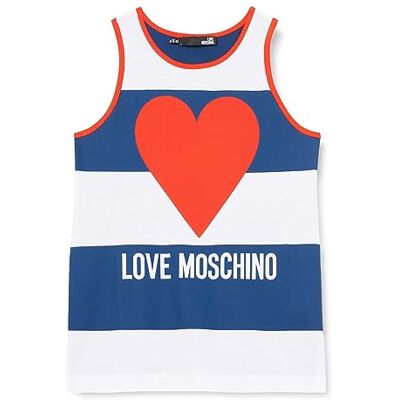 W 4 H94 01 M 3876 Love Moschino Damski top o regularnym kroju, biało-niebieski, czerwony, 38, White Blue Red, 38 W 4 H94 01 M 3876 Love Moschino Damski top o regularnym kroju, biało-niebieski, czerwony, 38, White Blue Red, 38