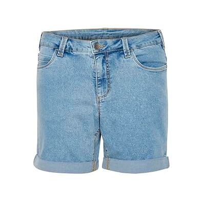 10505474 KAFFE Damskie spodenki jeansowe Mid-Thigh długość składane miseczki Regular Waist, Jasnoniebieski sprany dżins, 44 10505474 KAFFE Damskie spodenki jeansowe Mid-Thigh długość składane miseczki Regular Waist, Jasnoniebieski sprany dżins, 44