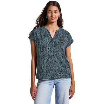 A345884 STREET ONE Minimal Print Blusenshirt, Deepwater Blue, 36 A345884 STREET ONE Minimal Print Blusenshirt, Deepwater Blue, 36