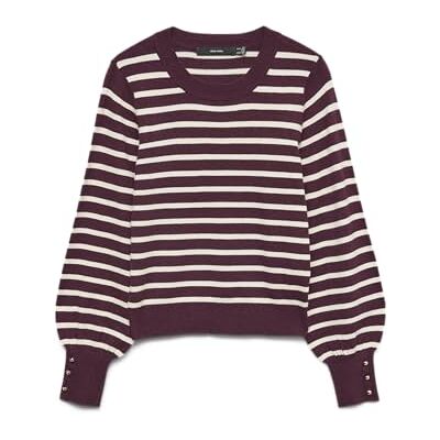 10336333-4865227 VERO MODA Vmhappy Ls O-Nk Button Cuff sweter Boo, Degustacja wina, M 10336333-4865227 VERO MODA Vmhappy Ls O-Nk Button Cuff sweter Boo, Degustacja wina, M