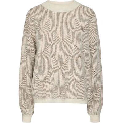 17147906 PIECES Damski sweter z dzianiny Pcjenna Ls O-Neck Knit Noos Bc, Whitecap Gray/Szczegóły: szarobrązowy szary, S 17147906 PIECES Damski sweter z dzianiny Pcjenna Ls O-Neck Knit Noos Bc, Whitecap Gray/Szczegóły: szarobrązowy szary, S