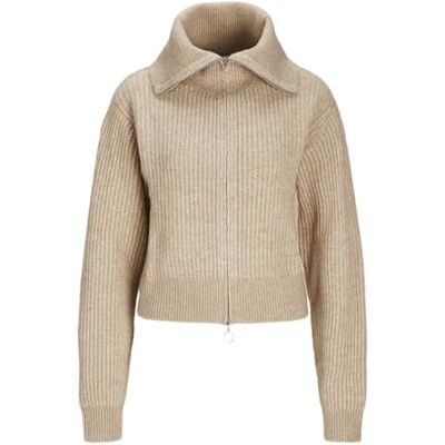 12255361 Jack & Jones JXGILLY różne dzianiny kardigan z wysokim dekoltem, Peyote/Szczegóły: / Limeade Neck Piping, M 12255361 Jack & Jones JXGILLY różne dzianiny kardigan z wysokim dekoltem, Peyote/Szczegóły: / Limeade Neck Piping, M