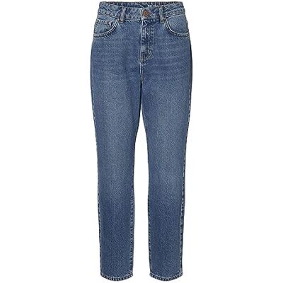 27010954 Noisy may NMISABEL damskie dżinsy o luźnym kroju z wysokim stanem, Niebieski (blaumedium Blue Denim), 30W / 32L 27010954 Noisy may NMISABEL damskie dżinsy o luźnym kroju z wysokim stanem, Niebieski (blaumedium Blue Denim), 30W / 32L