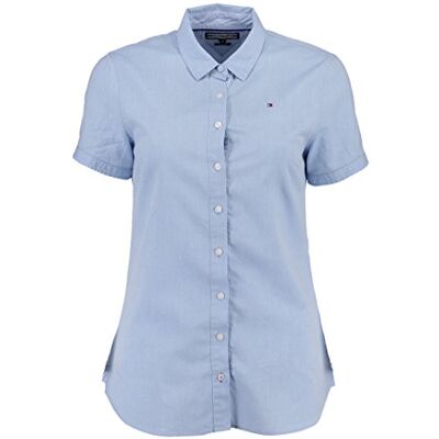 1M87654572-452 Tommy Hilfiger Damska bluzka Slim Fit SVEA SHIRT SS W2, różowy (Vivacious-pt 452), 34 1M87654572-452 Tommy Hilfiger Damska bluzka Slim Fit SVEA SHIRT SS W2, różowy (Vivacious-pt 452), 34
