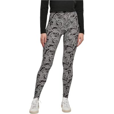 UC4771BSOFL.00006 Urban Classics Damskie mi?kkie legginsy AOP spodnie do jogi, Czarny newpaisley, S UC4771BSOFL.00006 Urban Classics Damskie mi?kkie legginsy AOP spodnie do jogi, Czarny newpaisley, S