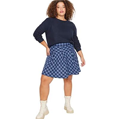TBBAW23AZ00021 Trendyol Damska damska mini linia A plisowana tkana spódnica plus size hulajnoga, wielokolorowa, 46, wielobarwny, 72-Du?e rozmiary TBBAW23AZ00021 Trendyol Damska damska mini linia A plisowana tkana spódnica plus size hulajnoga, wielokolorowa, 46, wielobarwny, 72-Du?e rozmiary