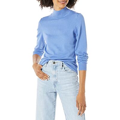 AE1896368-Blue-XX-Large Amazon Essentials Damski lekki sweter typu Mockneck (dostępny w dużych rozmiarach), niebieski, XXL AE1896368-Blue-XX-Large Amazon Essentials Damski lekki sweter typu Mockneck (dostępny w dużych rozmiarach), niebieski, XXL