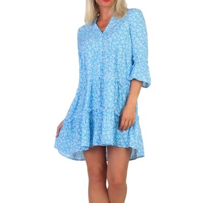 10297359 VERO MODA Vmeasy Joy 3/4 Short Dress WVN Ga, niebieski, S 10297359 VERO MODA Vmeasy Joy 3/4 Short Dress WVN Ga, niebieski, S