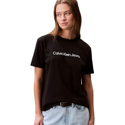 LV047C912G Calvin Klein Jeans Damskie koszulki A- INST. Logo Classic SS Graphic Tees, Black (Black), XXL, czarny (czarny), XXL LV047C912G Calvin Klein Jeans Damskie koszulki A- INST. Logo Classic SS Graphic Tees, Black (Black), XXL, czarny (czarny), XXL