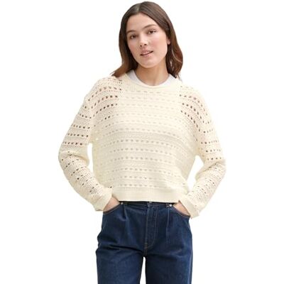 1046664 TOM TAILOR Denim Sweter damski, 10332 – Off White, XXL 1046664 TOM TAILOR Denim Sweter damski, 10332 – Off White, XXL