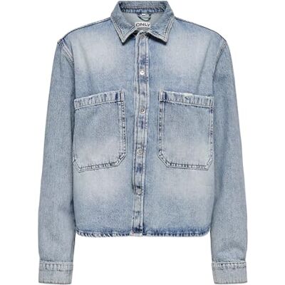 15329891-4565261 Onlcassie Ls Ovs DNM Shirt Dot Noos, jasnoniebieski (light blue denim), XS 15329891-4565261 Onlcassie Ls Ovs DNM Shirt Dot Noos, jasnoniebieski (light blue denim), XS