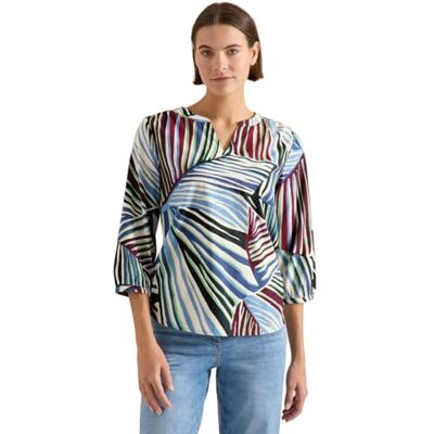 B346626 Cecil Bluza z kory z nadrukiem Palm Breeze Green XS B346626 Cecil Bluza z kory z nadrukiem Palm Breeze Green XS