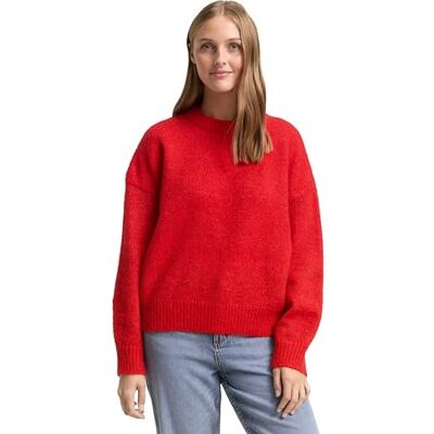 1049069 TOM TAILOR Denim Sweter damski, 12880 Brilliant Red, M 1049069 TOM TAILOR Denim Sweter damski, 12880 Brilliant Red, M