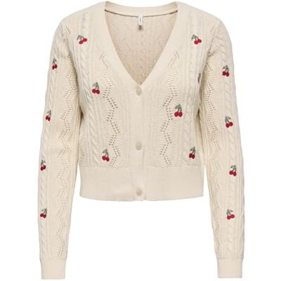 15363087-4982281 ONLY Neck CC Knt Onlbirtie LS EMB-kardigan z dekoltem w szpic, naturalny, M damski, Naturalny, M 15363087-4982281 ONLY Neck CC Knt Onlbirtie LS EMB-kardigan z dekoltem w szpic, naturalny, M damski, Naturalny, M