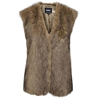 15354308-4817802 Onldawn Life Faux Fur Waistcoat Otw, Tannin, S 15354308-4817802 Onldawn Life Faux Fur Waistcoat Otw, Tannin, S