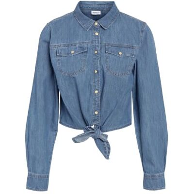 27036505-4914228 Nmhelsa L/S Tie Shirt Mg002Lb Noos, jasnoniebieski (light blue denim), XS 27036505-4914228 Nmhelsa L/S Tie Shirt Mg002Lb Noos, jasnoniebieski (light blue denim), XS