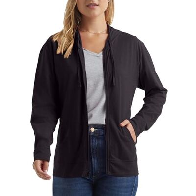 O9249 Hanes Damska bluza z kapturem z zamkiem błyskawicznym, Czarny, L O9249 Hanes Damska bluza z kapturem z zamkiem błyskawicznym, Czarny, L