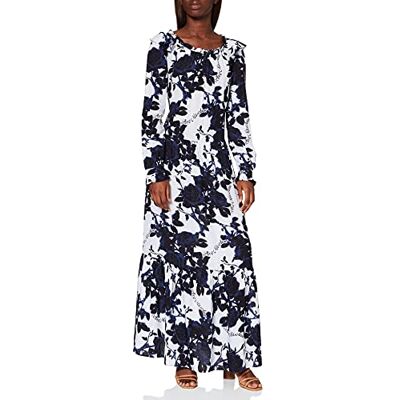 W V I98 00 T 140A Love Moschino Damska bluza z nadrukiem róż, długie rękawy, prążkowany dekolt i spływająca spódniczka z luźną sukienką, F.bco/Rosa Blu, 38 W V I98 00 T 140A Love Moschino Damska bluza z nadrukiem róż, długie rękawy, prążkowany dekolt i spływająca spódniczka z luźną sukienką, F.bco/Rosa Blu, 38