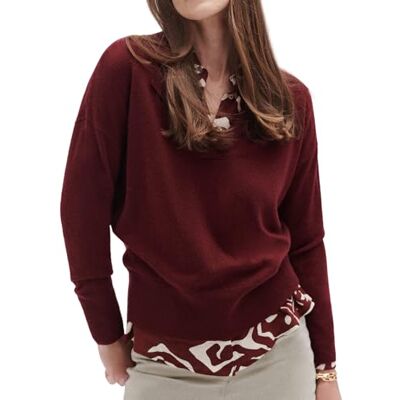4000625-1201 Caroll Kobieta PULL-232K-MARCELIN/BORDEAUX/S, Czerwona, S 4000625-1201 Caroll Kobieta PULL-232K-MARCELIN/BORDEAUX/S, Czerwona, S