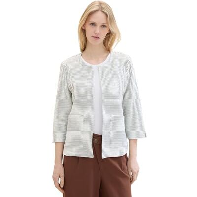 1041218 TOM TAILOR Damska marynarka, 34869 Offwhite Green Stripe Ck, M 1041218 TOM TAILOR Damska marynarka, 34869 Offwhite Green Stripe Ck, M
