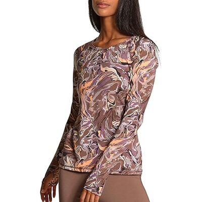 C15457778XS- CALIDA Koszulka damska, Brązowy nadruk Truffle, XS C15457778XS- CALIDA Koszulka damska, Brązowy nadruk Truffle, XS