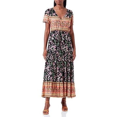 15926489 usha FESTIVAL Damska letnia sukienka , czarna, wielokolorowa, M, czarny wielokolorowy, M 15926489 usha FESTIVAL Damska letnia sukienka , czarna, wielokolorowa, M, czarny wielokolorowy, M