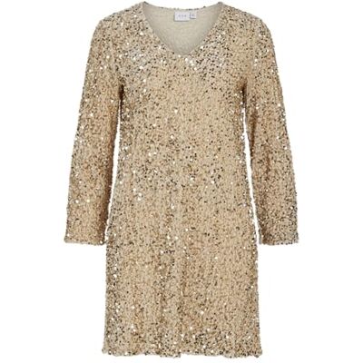 14102265-4618346 Vifaith dekolt w serek L/S sukienka z cekinami, Migda? mro?ony, S 14102265-4618346 Vifaith dekolt w serek L/S sukienka z cekinami, Migda? mro?ony, S