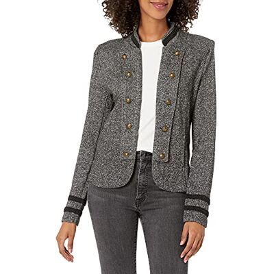 J1RE0495 Tommy Hilfiger Women's Classic Tommy Open Front Band Jacket, Black Multi, XX-Large J1RE0495 Tommy Hilfiger Women's Classic Tommy Open Front Band Jacket, Black Multi, XX-Large