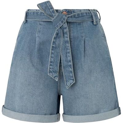 PL801119 Pepe Jeans Damskie szorty o linii A Uhw Vintage, niebieskie (denim), 28W, Niebieski (denim), 28W PL801119 Pepe Jeans Damskie szorty o linii A Uhw Vintage, niebieskie (denim), 28W, Niebieski (denim), 28W