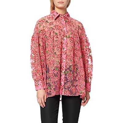 W C E12 00 T 141A Love Moschino Damska luźna koszulka z długim rękawem na całej długości i z motywem kwiatów, F.rosa/Fio.ross, 46 PL W C E12 00 T 141A Love Moschino Damska luźna koszulka z długim rękawem na całej długości i z motywem kwiatów, F.rosa/Fio.ross, 46 PL