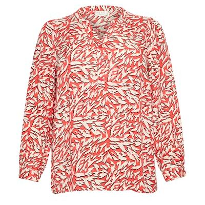 10582227 Kaffe Curve Plus Size Damska koszula V-Notch Neck Długi rękaw Printed Buttons Bluzka damska, Cayenne/Biała Grafika Zwierzę, 46/du?y rozmiar 10582227 Kaffe Curve Plus Size Damska koszula V-Notch Neck Długi rękaw Printed Buttons Bluzka damska, Cayenne/Biała Grafika Zwierzę, 46/du?y rozmiar