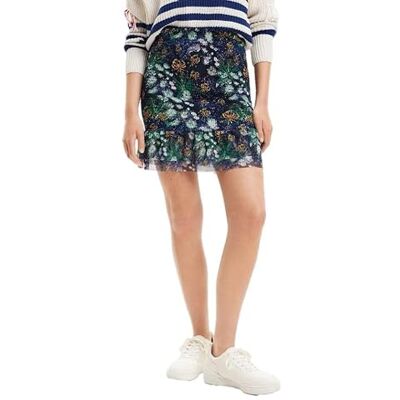 23SWFK06 Desigual Damska spódnica, niebieski, M 23SWFK06 Desigual Damska spódnica, niebieski, M