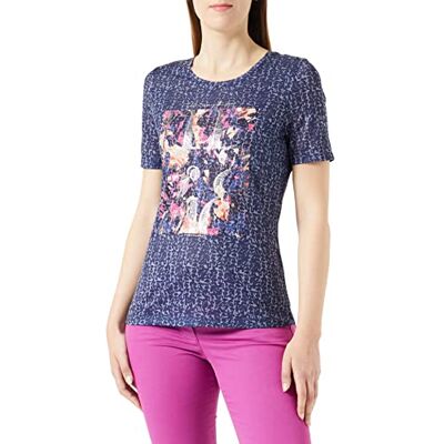 870093-44081 GERRY WEBER Edition Damski T-shirt, niebieski/ecru/biały nadruk, 34, Niebieski/ecru/biały nadruk, 34 870093-44081 GERRY WEBER Edition Damski T-shirt, niebieski/ecru/biały nadruk, 34, Niebieski/ecru/biały nadruk, 34