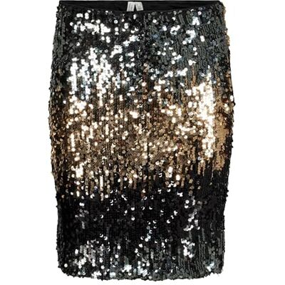 10317317 VMRIA M/W ABK Skirt JRS BTQ, Czarny/szczegóły: sekwencje Ombre Effect, L 10317317 VMRIA M/W ABK Skirt JRS BTQ, Czarny/szczegóły: sekwencje Ombre Effect, L