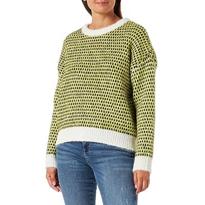 17141110 Bestseller A/S Damski sweter Pcjanice Ls O-Neck Knit Bc, Love Bird/Pattern:Cloud Dancer-Mole, M 17141110 Bestseller A/S Damski sweter Pcjanice Ls O-Neck Knit Bc, Love Bird/Pattern:Cloud Dancer-Mole, M