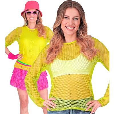 W WIDMANN MILANO Party Fashion – damska bluzka z siateczką, neonowa koszulka na festiwal i karnawał W WIDMANN MILANO Party Fashion – damska bluzka z siateczką, neonowa koszulka na festiwal i karnawał