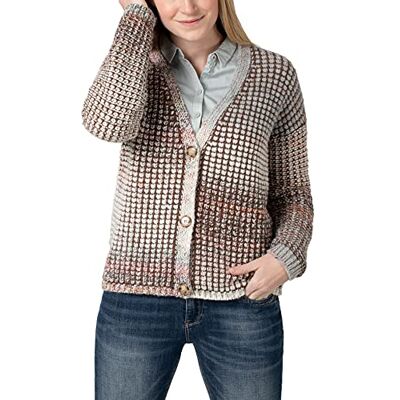 18-10155-00-9126 Timezone Damska kurtka z dzianiny Puffy Cardigan, Beżowy brązowy Multicolor, XS 18-10155-00-9126 Timezone Damska kurtka z dzianiny Puffy Cardigan, Beżowy brązowy Multicolor, XS