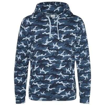 AWDis Just Hoods JH014 Camo bluza z kapturem, Niebieski moro, S AWDis Just Hoods JH014 Camo bluza z kapturem, Niebieski moro, S