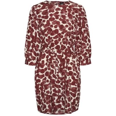 10311130 VERO MODA Damska sukienka mini, Fired Brick/Aop: senya, L 10311130 VERO MODA Damska sukienka mini, Fired Brick/Aop: senya, L