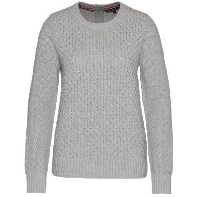 WW0WW01534-039 Tommy Hilfiger Sweter damski GELLY TEXTURE C NK SWTR, szary (LIGHT GREY HTR 039), M WW0WW01534-039 Tommy Hilfiger Sweter damski GELLY TEXTURE C NK SWTR, szary (LIGHT GREY HTR 039), M