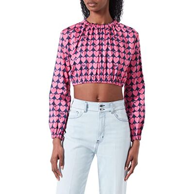 W C E70 00 S 3957 Love Moschino Damska bluza Cropped, Niebieski fuksja, 46 W C E70 00 S 3957 Love Moschino Damska bluza Cropped, Niebieski fuksja, 46