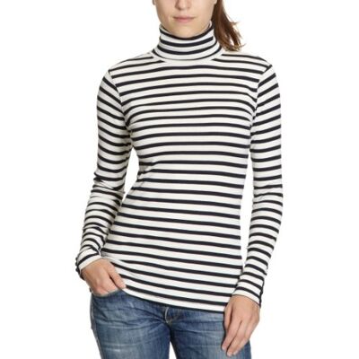 1M87603736 / VERONA STP ROLL NK LS Tommy Hilfiger Damska koszulka/koszulka z długim rękawem, w paski , Biały (Snow White/Midnight), 40 1M87603736 / VERONA STP ROLL NK LS Tommy Hilfiger Damska koszulka/koszulka z długim rękawem, w paski , Biały (Snow White/Midnight), 40
