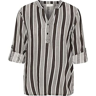 10506335 KAFFE Damska koszula w paski 3/4 Sleeve V-Neck Casual, Balsam Green/Chalk Stripe, 40 10506335 KAFFE Damska koszula w paski 3/4 Sleeve V-Neck Casual, Balsam Green/Chalk Stripe, 40