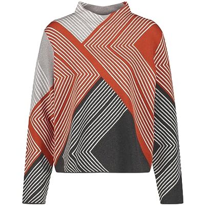 271012 Gerry Weber Sweter damski, Szary/brązowy wzór, 36 271012 Gerry Weber Sweter damski, Szary/brązowy wzór, 36