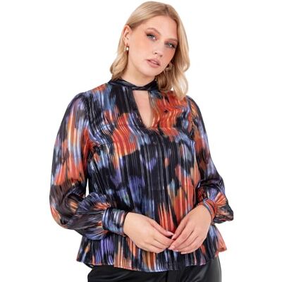 PL9-0487 Lovedrobe Damska bluzka z długim rękawem damska ściereczka Top Twist Neck Keyhole Szczegóły Abstrakcyjny nadruk Lined Smart Casual Office Wear, Multi 48, Kolor: wielokolorow, 46 PL9-0487 Lovedrobe Damska bluzka z długim rękawem damska ściereczka Top Twist Neck Keyhole Szczegóły Abstrakcyjny nadruk Lined Smart Casual Office Wear, Multi 48, Kolor: wielokolorow, 46